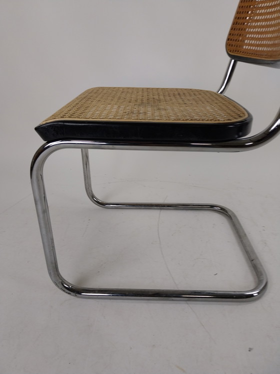 Image 1 of 2 x Marcel Breuer buisframe stoelen S32 door Thonet 1980's