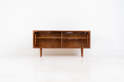 Sideboard with glass doors by Svend Dyrlund (Denmark, 1960s).