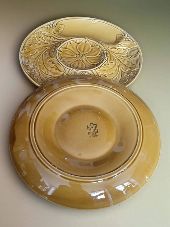 6 artichoke plates Barbotine Gien – Crockery, Porcelain (photo 5 of 7)