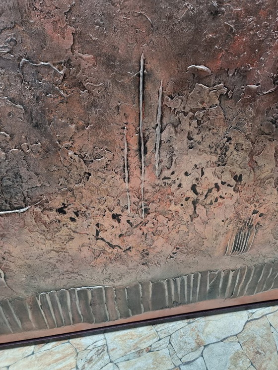 Image 1 of Hand-painted abstract figurative painting metallic 100x150 cm