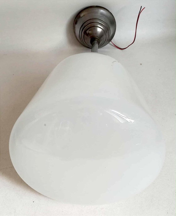 Image 1 of Suspension opaline Art Déco Hauteur 53 cm