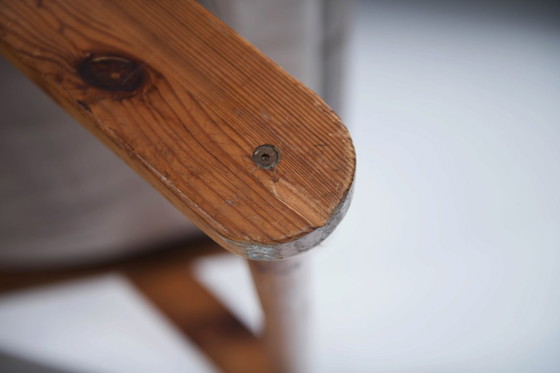 Image 1 of Fauteuil pliant Kon Tiki en cuir rare, conçu par Gillis Lundgren pour IKEA Suède.