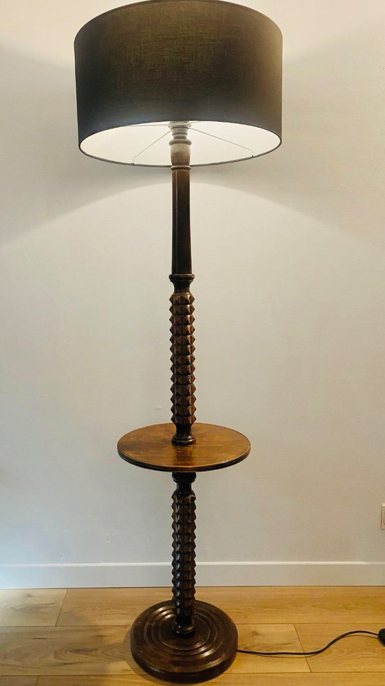Massief Eiken Lees Vloerlamp Charles Dudouyt – Vloerlampen, Wood (photo 6 of 7)