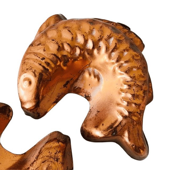 Image 1 of Ensemble de moules à gâteaux en cuivre en forme de poisson, années 1960