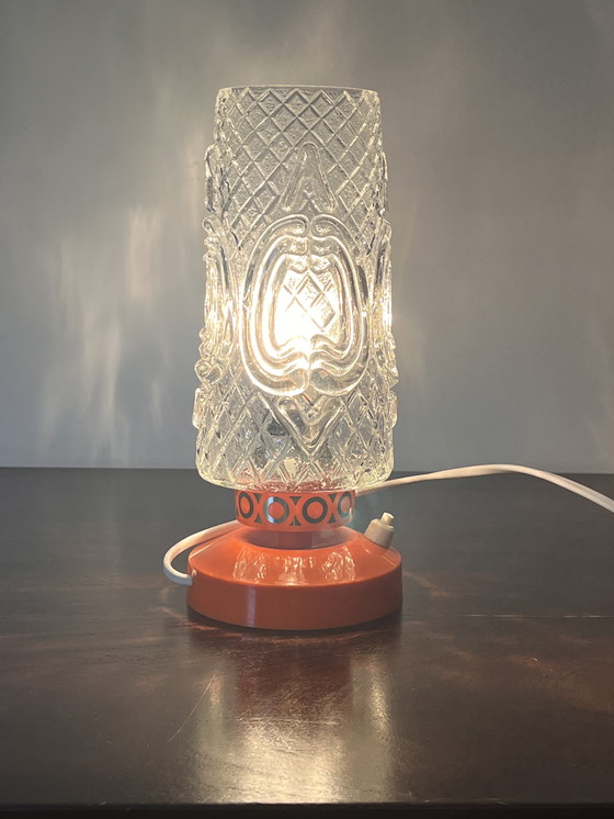 Image 1 of Lampada da tavolo arancione vintage anni '70
