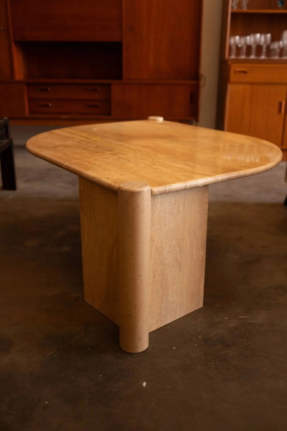 Vintage Italian coffee table in travertine - 1980s (photo 6 of 11)
