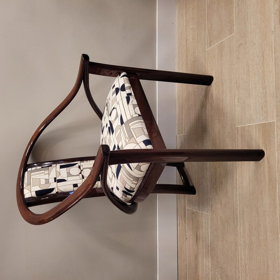 Image 1 of Vintage "Euphoria Cubista" chair in lacquered wood and fabric for Misia Paris, France 1970