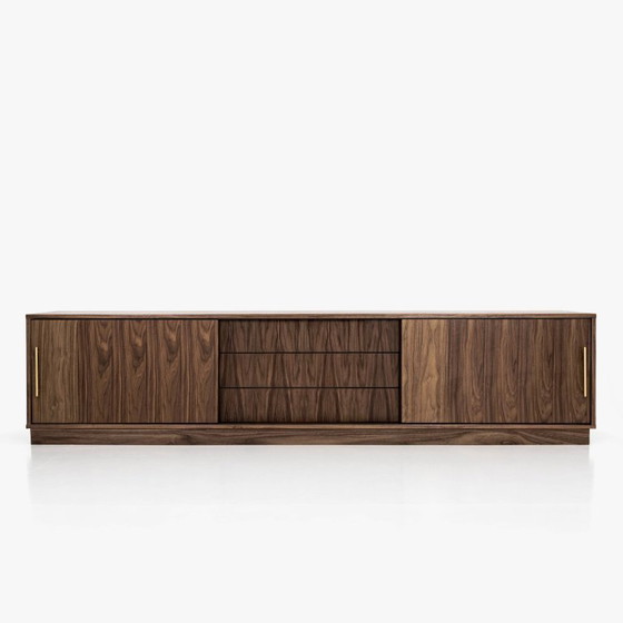 Image 1 of Notenhouten dressoir O-S02 schuifdeur en 3 laden 240