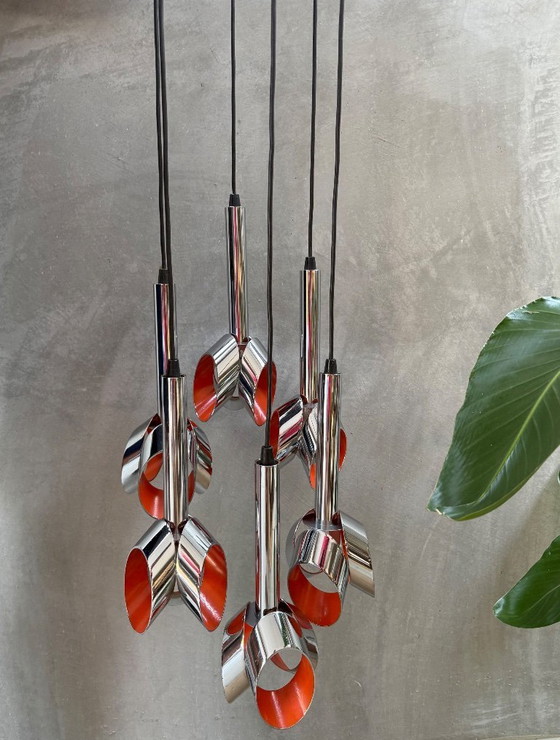 Design vintage - Lampe à suspension RAAK Amsterdam Tulip Cascade – Chrome (photo 13 of 15)