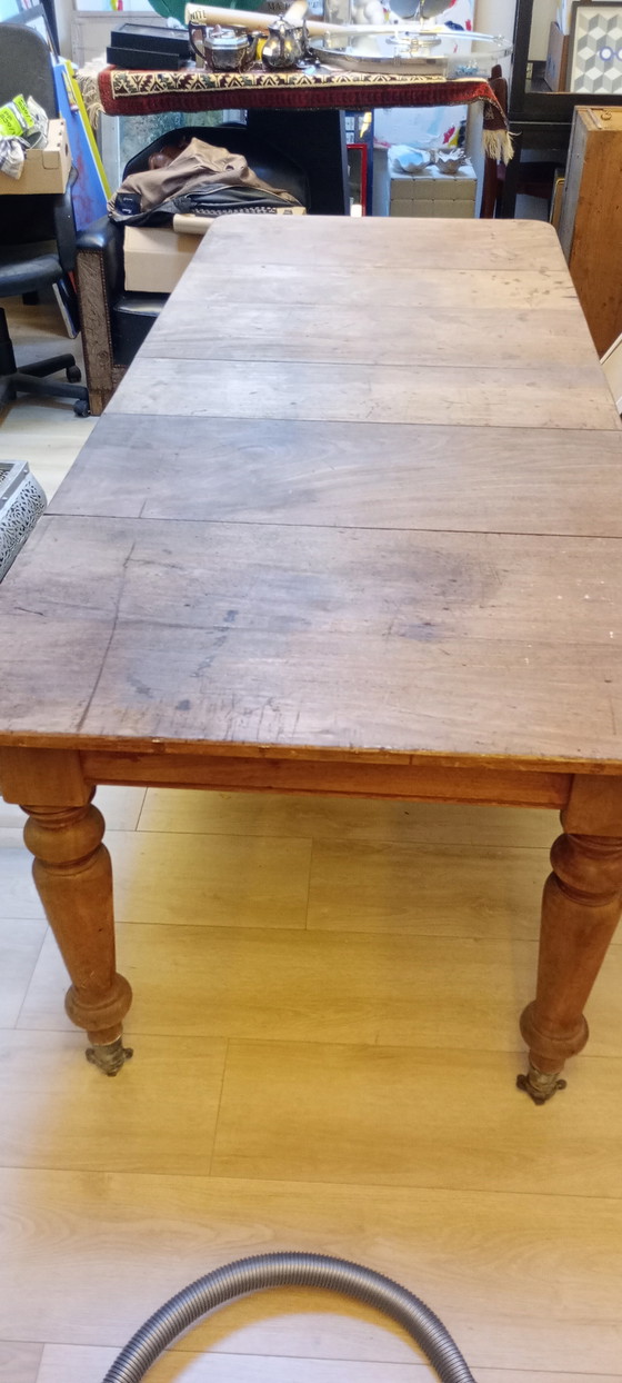 Image 1 of Tavolo notarile inglese in mogano del XIX secolo con gambe regolabili.