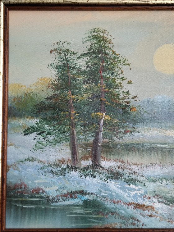 Image 1 of Vintage oil painting on canvas, landscape study