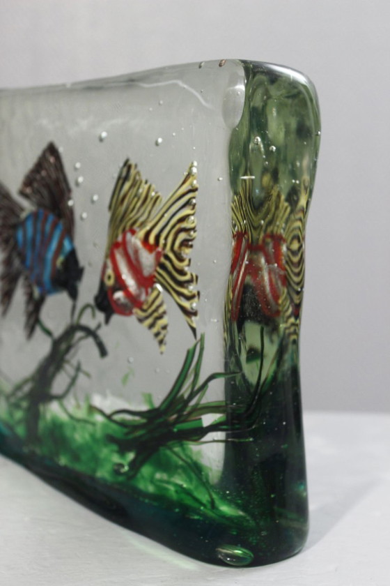 Image 1 of 5.5 Kg Large Aquarium sculpture Alfredo Barbini Cenedese blown glass Murano 1970s