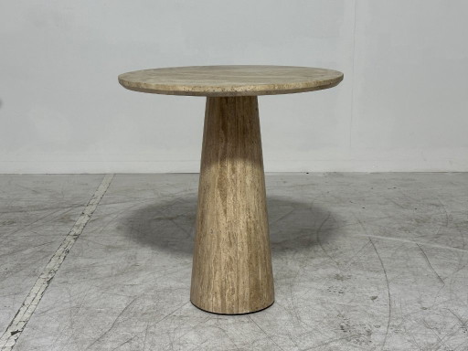 Travertine Bistro Table Eleonora Aime - Round Ø70 - Solid Natural Stone – eettafels