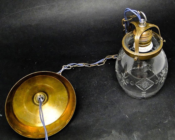 Art Deco kristallen hanglamp, Polen, jaren 1950 – Hanglampen, Crystal, Brass (photo 10 of 20)