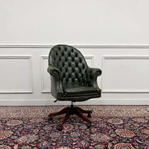 Chaise de Direction Chesterfield Anglaise Classique Verte