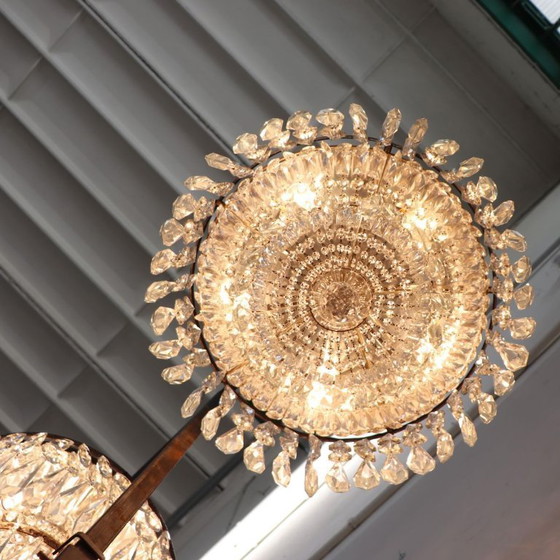 Image 1 of Spectacular Chandeliers with Large Crystal Drops, Italy Early 20th Century