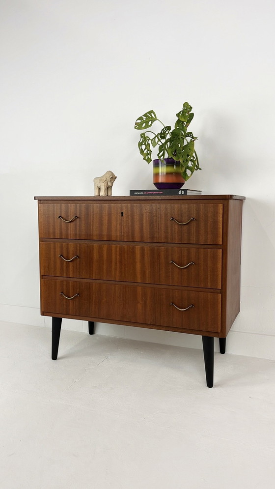 Image 1 of Zweeds vintage teak fineren ladekast 