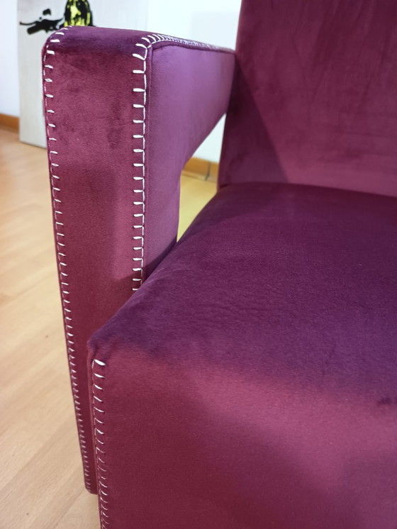 Image 1 of CASSINA 2X Poltrone 637 UTRECHT  (NUOVE MAI USATE) in Velluto 13L Ortigia/Plum con Cuciture in filo Naturale a punta Cavallo
