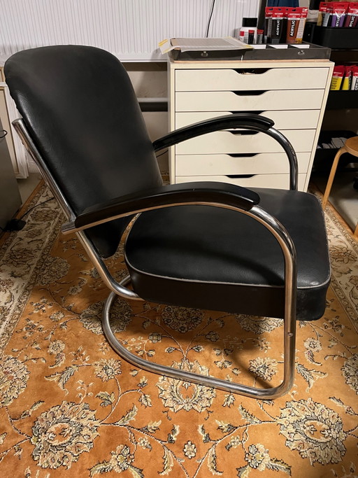 Fauteuil vintage à structure tubulaire par Paul Schuitema