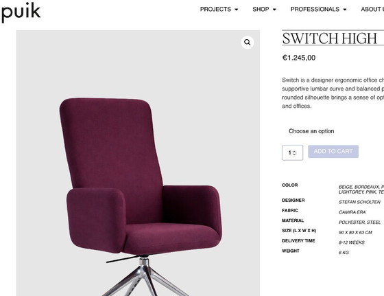 Image 1 of Design Office Chair Switch Stefan Scholten Puik
