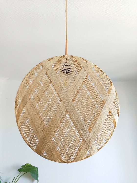 Image 1 of Lampada a sospensione vintage in stile bohémien con design in abaca