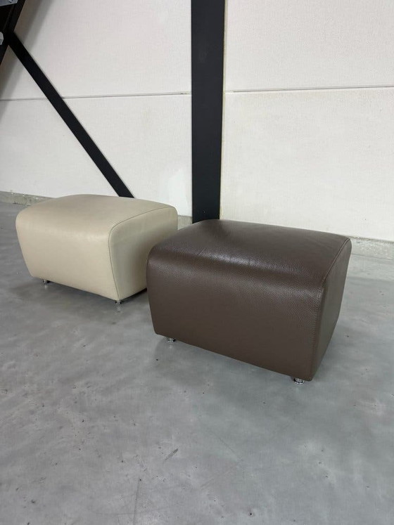 Leolux Scylla Armchairs with Footstool - Fabric and Leather – Footstools & poufs, Textile (photo 14 of 17)