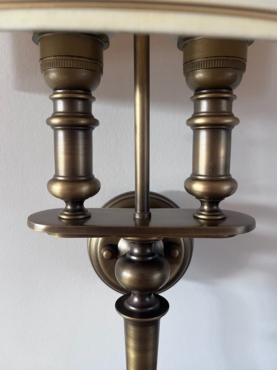 Splendida applique bouillotte doppia in ottone vintage, Crema (foto 4 di 8)