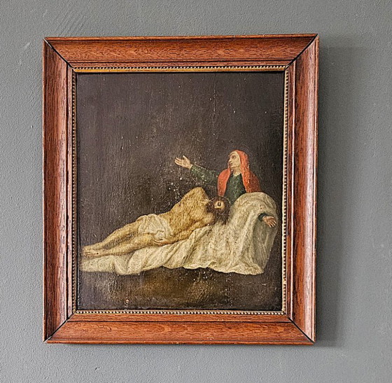 Image 1 of Old Painting Unknown Artist "The Lamentation of Christ"