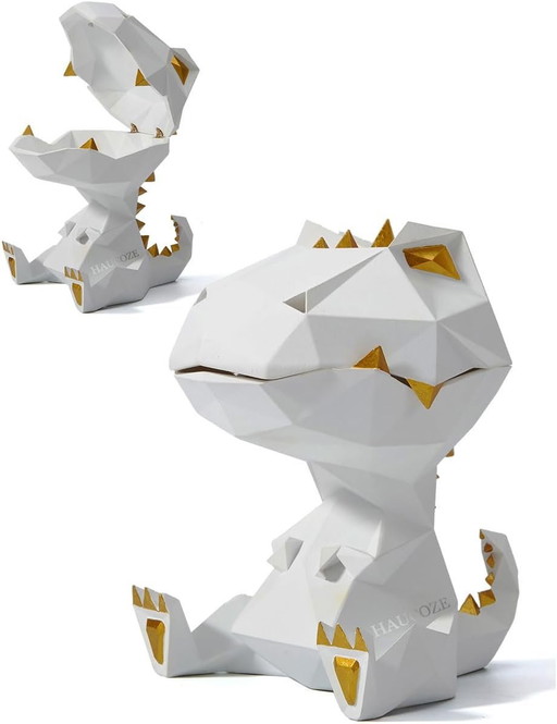 Amoy-Art Voorraaddozen Koektrommel Koekjesblik Dinosaurus Figuur Decoratie Sculptuur Standbeeld Voor Huis Cedeau Giftbox 18cmH