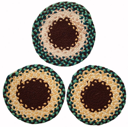 Tappeti antichi americani intrecciati, realizzati a mano, 38 cm (1,2 piedi), anni '40 - 1C459