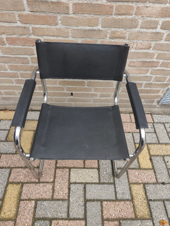 Image 1 of Sedia a slitta nera stile Bauhuis Mart Stam