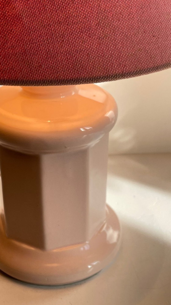 Image 1 of LAMPE Céramique Rose VINTAGE