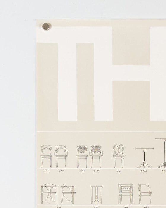 Image 1 of Thonet Furniture – 1989 – Original Vintage Advertising Poster – Bauhaus Bentwood Design – 83.7x59.5 cm