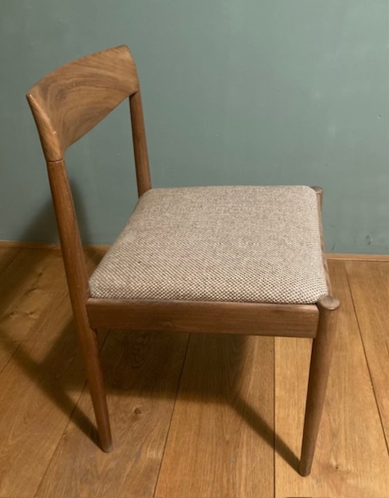 Image 1 of 4 x wooden chair, vintage 1960s, (modeled after) Lübke