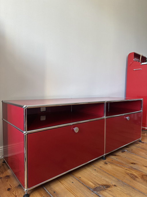 Original USM Haller Lowboard | TV Unit | Ruby Red | Excellent Condition | From First Owner