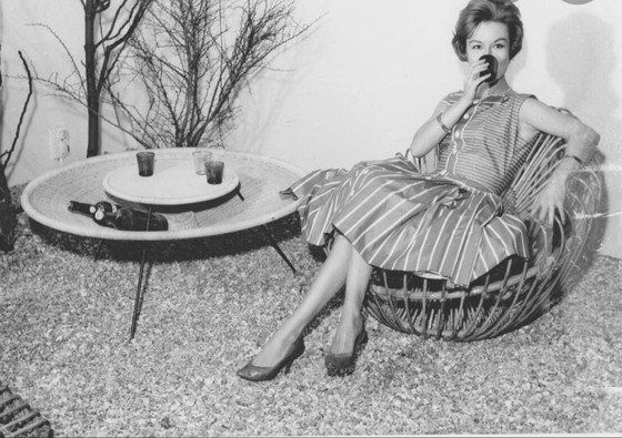 Image 1 of Chaise "Soleil" en bambou et osier par Janine Abraham et Jan Dirk Rol, France 1958