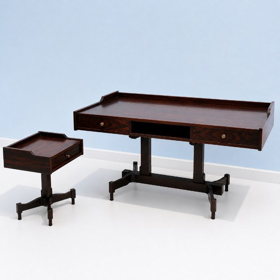 Image 1 of Escritorio de palisandro diseñado por Claudio Salocchi para Sormani, Italia, 1970.