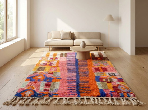 Handmade Boujad Wool Rug: Colorful Moroccan Berber Carpet – Paintings & Drawings (photo 14 of 19)