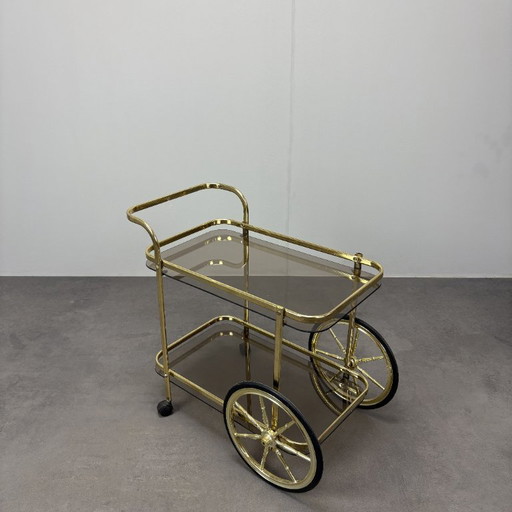 Mid-Century Servierwagen aus Messing, 1970er, Deutschland