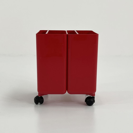 Image 1 of Red File Holder On Wheels By Georges Coslin For Longato, 1960S