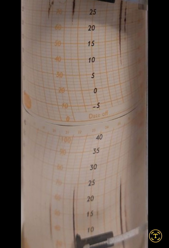 Termohygrograaf Lambrecht type 252c compleet em werkend, Decoratieve objecten, Glas, Metaal, Beige (foto 11 van 11)