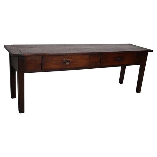 Großer, antiker französischer Beistelltisch im Kolonialstil aus Teakholz