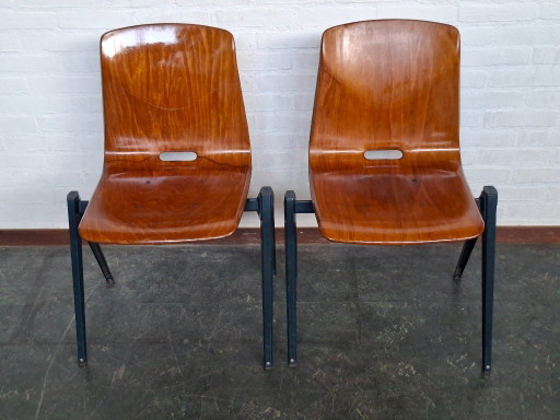 2x Plywood Stoelen Van Thur Op Seat – eetkamerstoelen, Metal (photo 2 of 7)