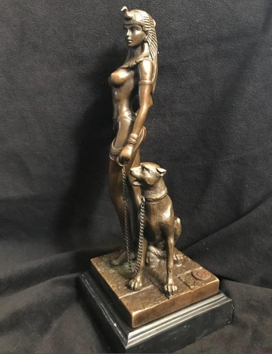 Image 1 of Bella statua in bronzo puro di Cleopatra 27 cm
