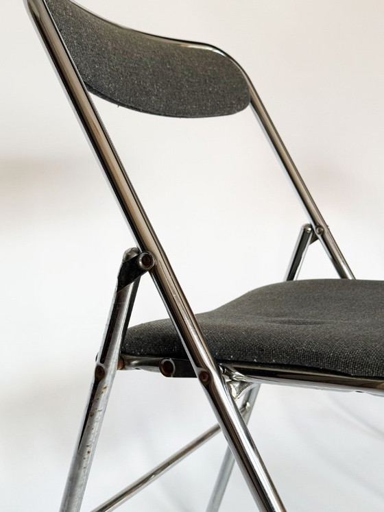 Image 1 of Vintage folding chairs in red & gray