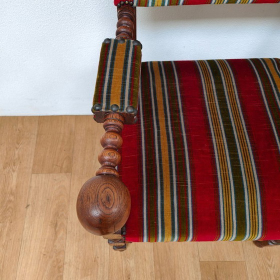 Image 1 of Banc antique en chêne français, banc d'entrée, banc de salle à manger, banc de table à manger c