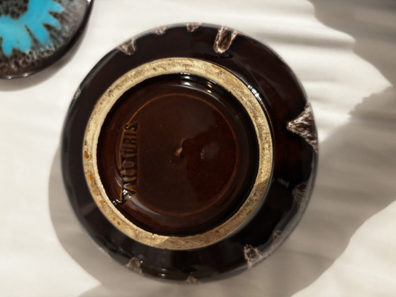 Vaso in Ceramica Vintage Vallauris con Coperchio - Turchese/Marrone – Oggetti decorativi (photo 6 of 6)