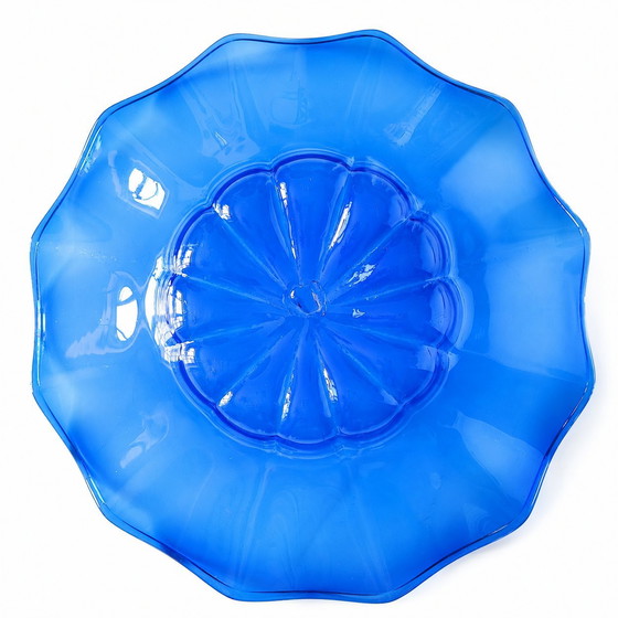 Image 1 of Centre de table vintage de Murano – Verre bleu cobalt soufflé à la bouche, années 1950