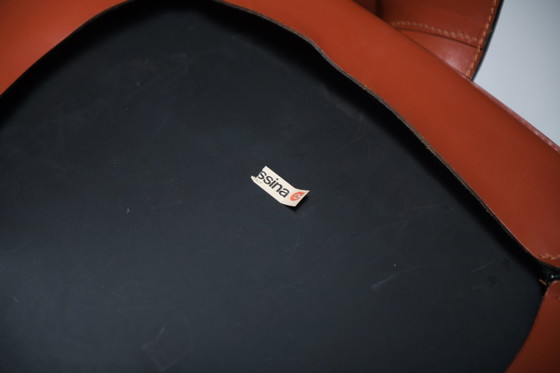 Image 1 of Early edition Cab 413 armchairs in leather by Mario Bellini for Cassina Italy