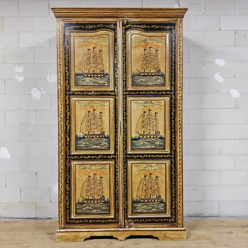 Vintage Indian sideboard (nautical/ships) bohemian/colonial/oriental wardrobe